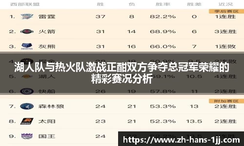 湖人队与热火队激战正酣双方争夺总冠军荣耀的精彩赛况分析